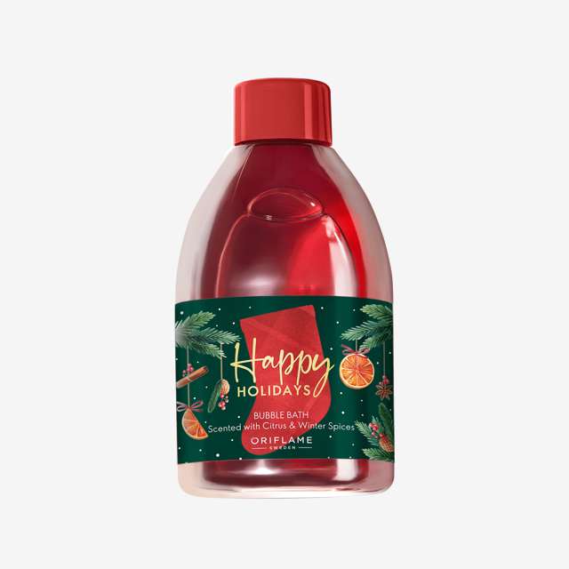 BATH & SHOWER Happy Holidays Bubble Bath Scented with Citrus & Winter Spices